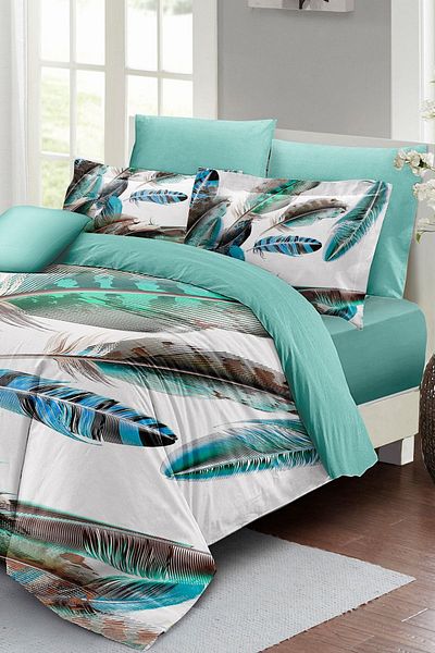 PerlaSera 3D Custom Design - Double Duvet Cover Set, Tightly Woven Cotton Satin, New Feather