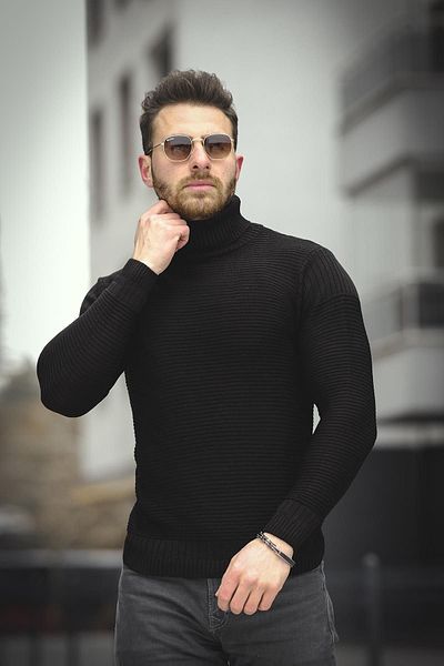 Oksit Ανδρικό πουλόβερ Delmar με ριγέ Slim Fit