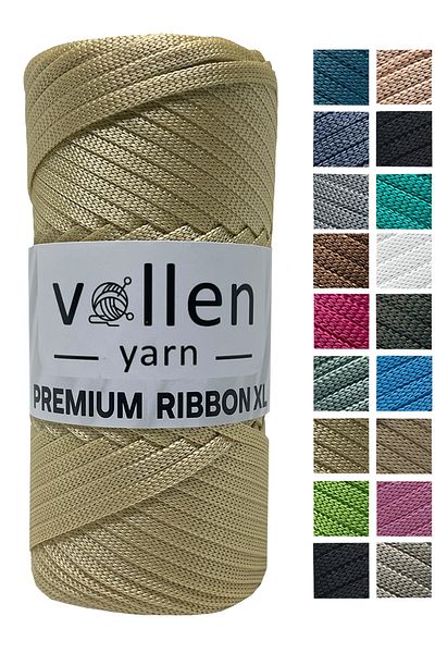 vollen yarn Premium 200gr/4mm Polyester Ribbon Thread, Macrame Thread, Bag Thread, Hobby Thread, Cupboard Thread, Golden Yellow