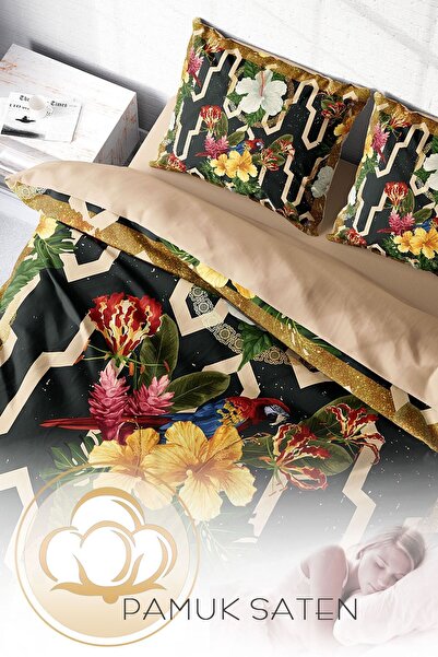 PerlaSera 3D Спеціальний дизайн - Двоспальний комплект постільної білизни, щільно тканий бавовняний сатин, малюнок папуги