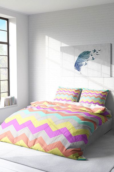 PerlaSera Scandnavian Modern 3D Custom Design - Double Cotton Satin Duvet Cover Set