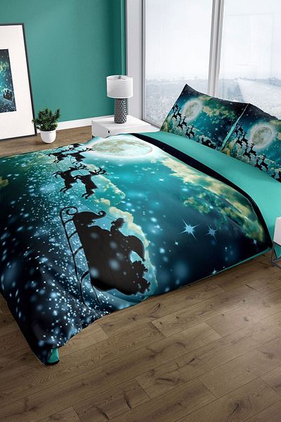 PerlaSera NY Deer 3D Cotton Satin Double Duvet Cover Set