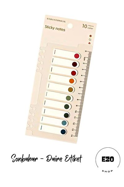 EZOSHOP Set of 6 Clear Color Sticky Post Push Note Paper Autumn and Vanilla Series