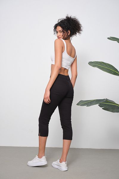 Era Lisa High Waist Classic Lycra Linen Large Size Capri