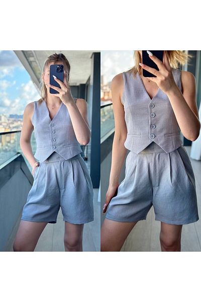 Bak'ap City Size Short Velcro Linen Shorts