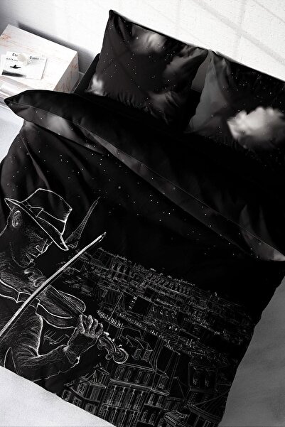 MonoHome Σετ παπλωματοθήκης Night City 3d Cotton Satin Διπλό