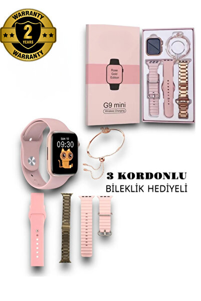 LaraThec Kadın Akıllı Saat Smart Watch G9 Mini Flamingo Kolye Hediyeli Ios ve...