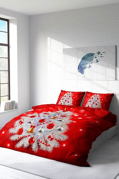 PerlaSera 3D Custom Design - Double Duvet Cover Set, Tightly Woven Cotton Satin, Ny Pine