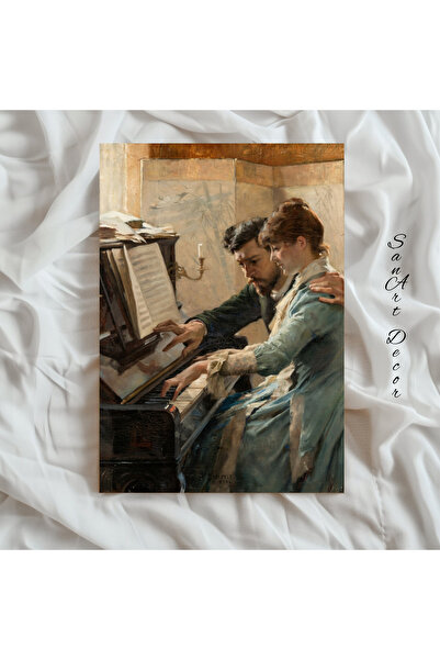 Sanart Vintage Painting with Frame, Oil Painting, Framed Painting, Artistic Decor, Music Painting