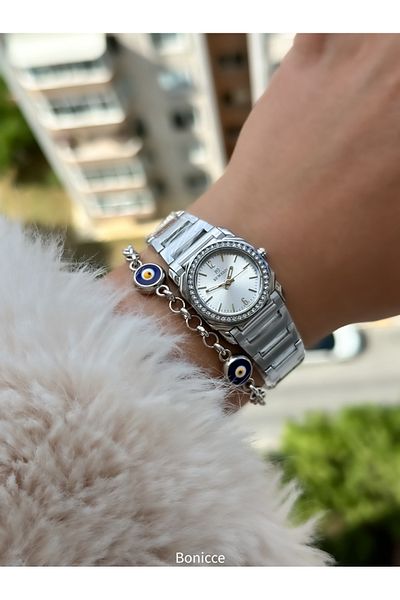 Reward Silver Color Brand Steel Cord Women's Wristwatches Bracelet