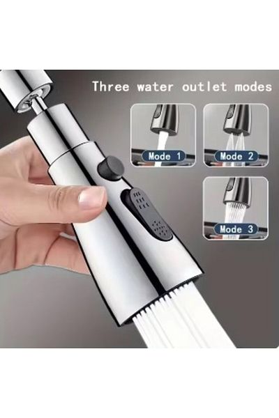 CMT Metallic Faucet Head - 3 Functions
