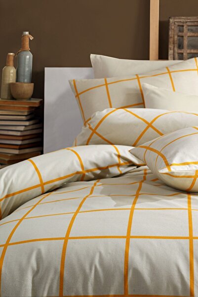 Cote Blanc Yellow 100% Cotton Oversize Tile Duvet Cover Set