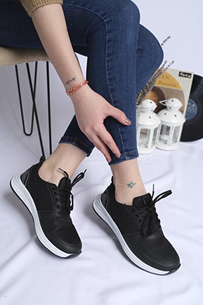 Oksit Black - Laya Mesh Lightweight Comfortable Sole Women's Sneaker