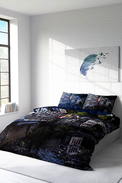 PerlaSera 3D Custom Design - Double Duvet Cover Set, Tightly Woven Cotton Satin Stern