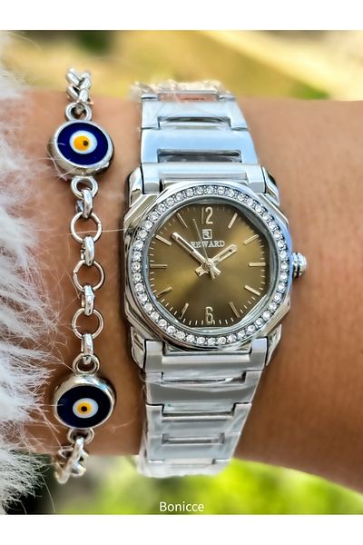Reward Silver Color Brand Steel Cord Women's Wristwatches Bracelet