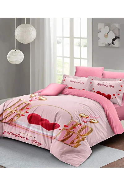 MonoHome Valentine's Day Special Double Duvet Cover Set Cotton Satin Valentine's