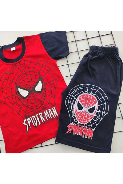 ipekkids Boy's Silk KidsAdamSpiderManShorts Set