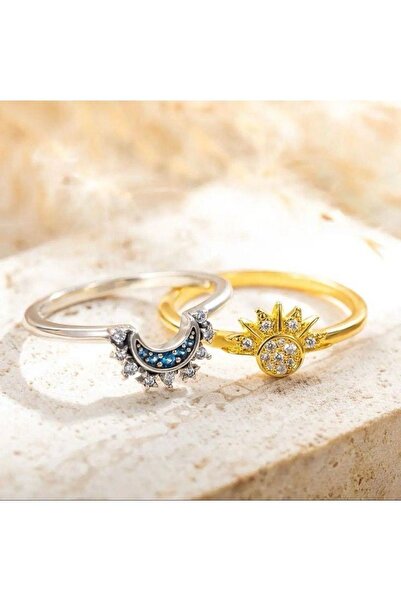 Vi store Çelik Güneş Ay Yüzük