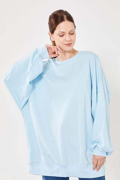Levidor - Sweat oversize negru cu gât crew