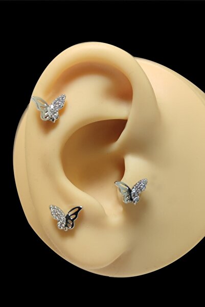 Salyangoz Company Cerrahi Çelik Kelebek Model Model Tragus,kıkırdak,helix Pie...