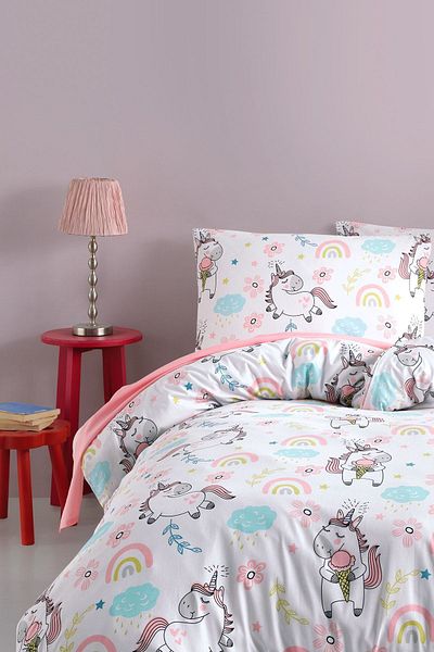 Cote Blanc Unicorn egyszemélyes paplanhuzat szett - 100% pamut