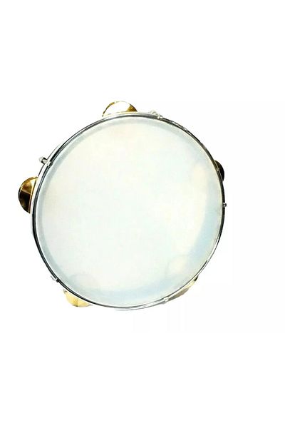 Unosell Cymbal Tambourine with Bell Plastic Skin 31 Cm, Tambourine Tambourine Riq Marine W / Cymbals