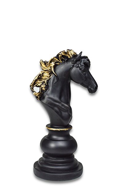 İstoç AVM Biblo Satranç Taşları Takımı 3'lü Set Lüks Tasarım ŞAH VEZİR AT Siyah