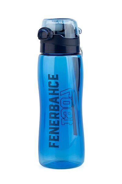 Fenerbahçe Licensed School Water Bottle with Fb Logo - Student Water Bottle with Straw, Button and Protective Lid