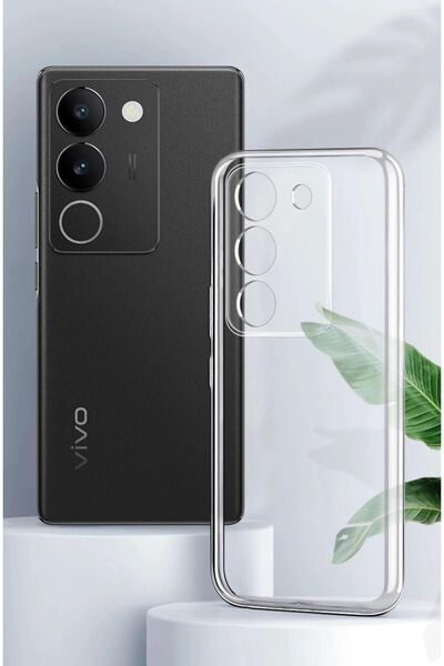 vivo V29 5g Uyumlu Kılıf 3d Kamera Korumalı Süper Şeffaf Esnek Renksiz Siliko...