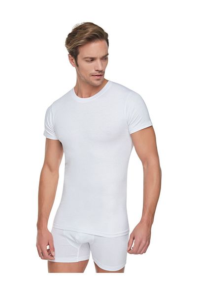 Tutku 6 Pieces of White Crew Neck Undershirt