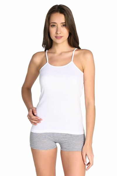 Tutku Pachet de 10 Tricou alb pentru femei cu bretele de frânghie - 0135