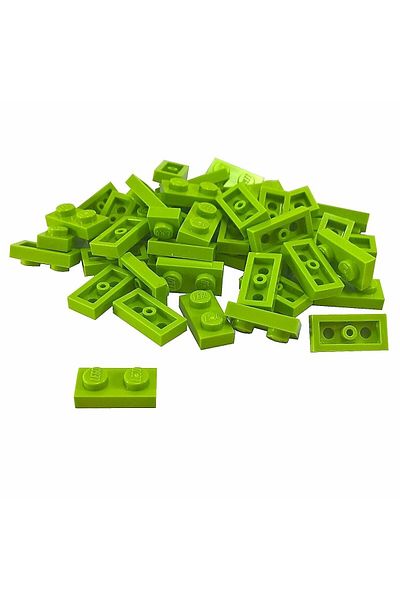 LEGO MocCustomPistachio Green Flat Brick AccessoryPlate- 1x2, 6 Pieces
