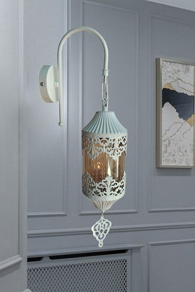 Uçar White and Black Antique - Case Honey Glass Authentic Sconce