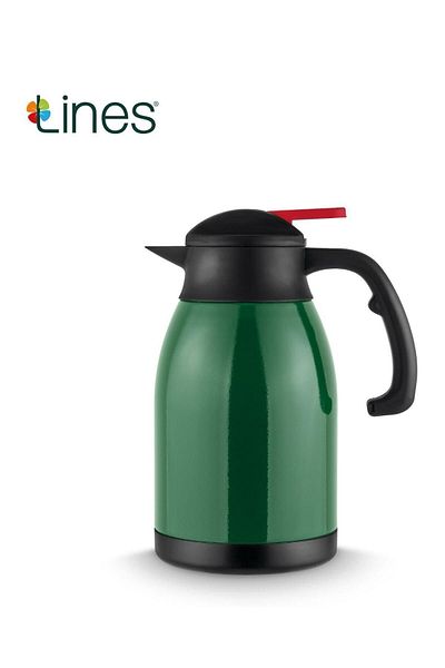 Lines 2 Liter Stainless Copper Steel Thermos - GREEN