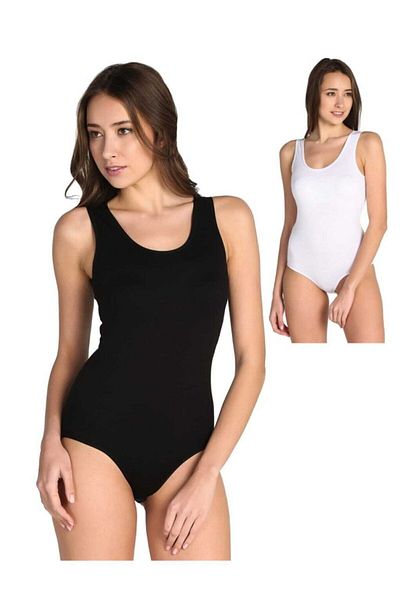 Tutku Body mixt din 6 bucăți din bumbac cu bretele groase din Lycra, cu cârlige și cleme 0149