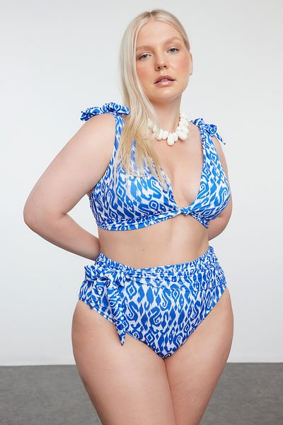 Trendyol Curve Magas derekú tarka bikini alsó rész - TBBSS24CR00009