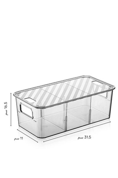 Vienev 7 Compartment Acrylic Box with Lid Storage Container Set Breakfast Bowl Transparent