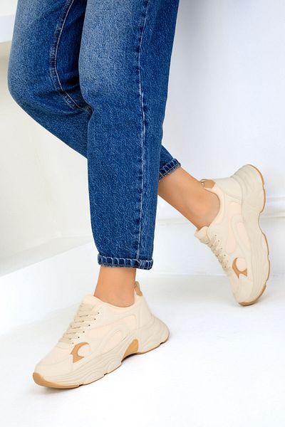 SOHO Beige- und hellbraune Damen-Sneakers 19502