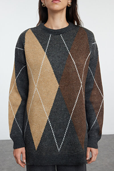 Trendyol Modest Sada jemného antracitového úpletu - TCTAW25US00053