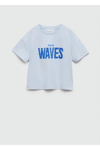 MANGO Kids Tricou Albastru Pentru Copii