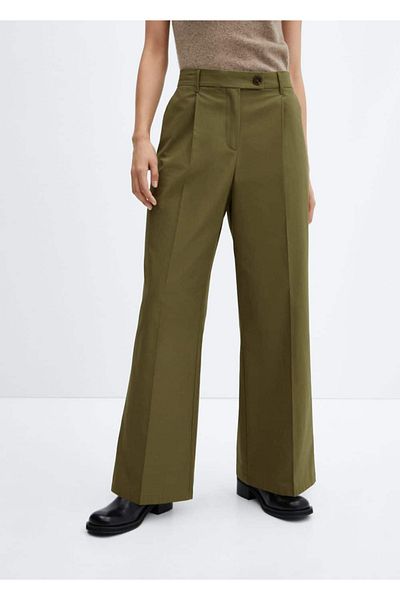 MANGO Woman Pantaloni cu talie lată