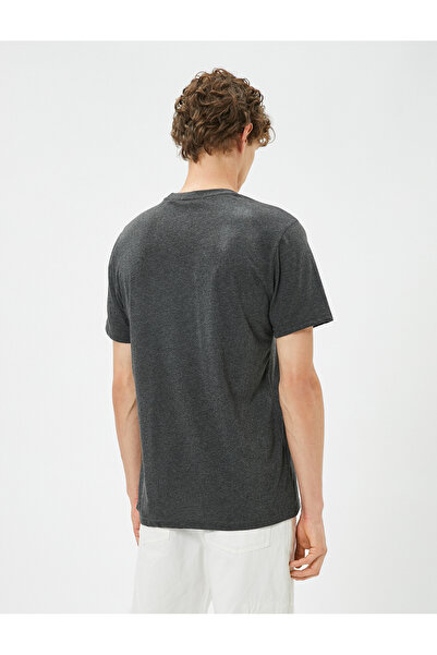 Koton Köpek Baskılı Tişört Uzay Temalı Sloganlı Bisiklet Yaka