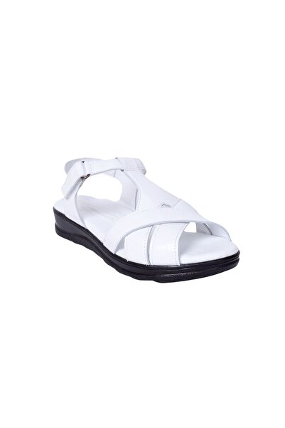 Mammamia D24YS-1855 Λευκά Γυναικεία Δερμάτινα Σανδάλια