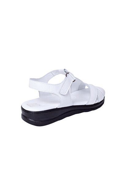 Mammamia D24YS-1855 Λευκά Γυναικεία Δερμάτινα Σανδάλια