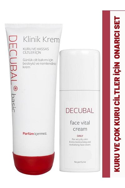 Decubal Special Repairing Care Set for Very Dry Skin - Clinical Cream 250ml and Face Vital 50ml