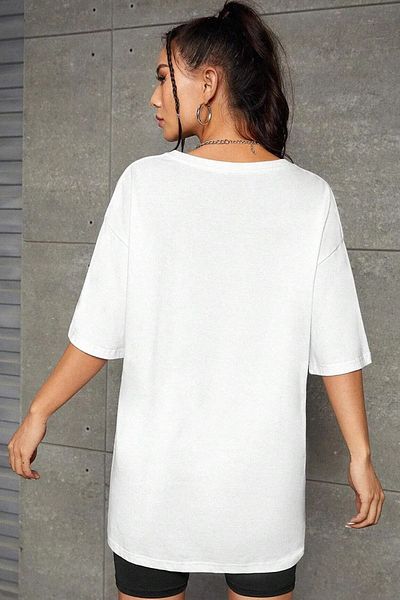 Pink Sky Oversize απλό T-Shirt - Λεπτομέρεια εκτύπωσης
