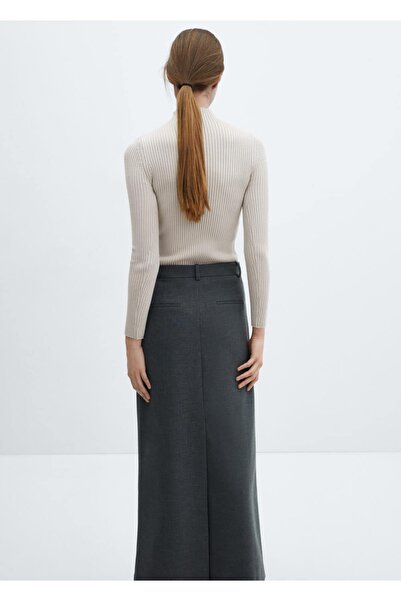 MANGO Woman Provázaný svetr na zip