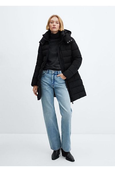 MANGO Woman Gesteppter Anorak mit Kapuze