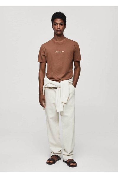 MANGO Man T-shirt z nadrukiem, wykonany w 100% z bawełny
