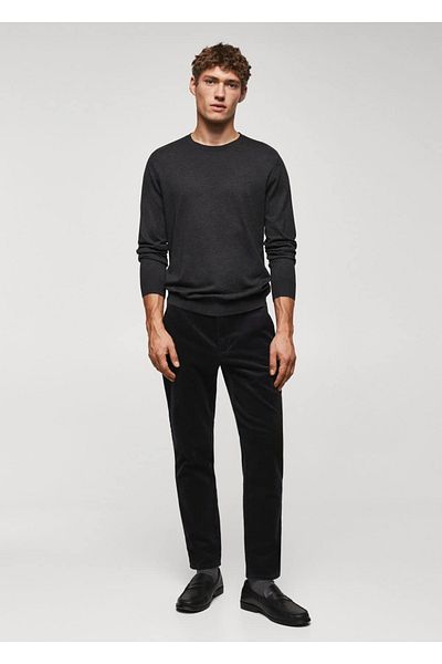 MANGO Man Slim Fit Crop Corduroy Trousers